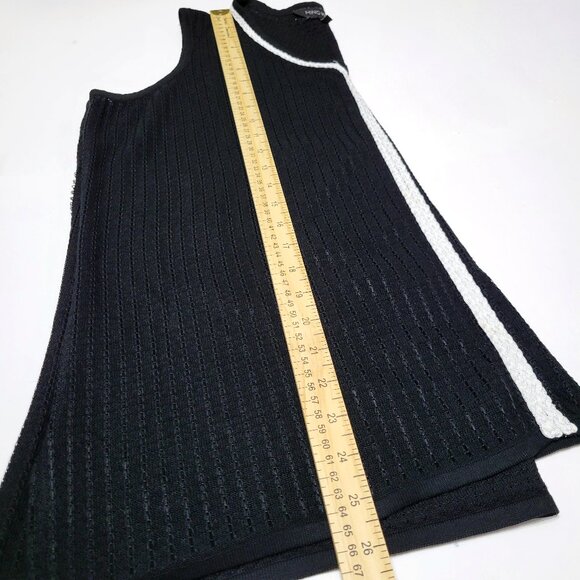Ming Wang Womens Sleeveless V-Neck Top Size 1X Black White Minimalist Office - Picture 8 of 12
